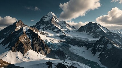 snow capped mountains