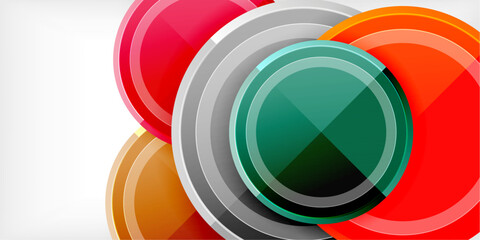 Poster - Abstract background - multicolored circles, trendy minimal geometric design, vector illustration