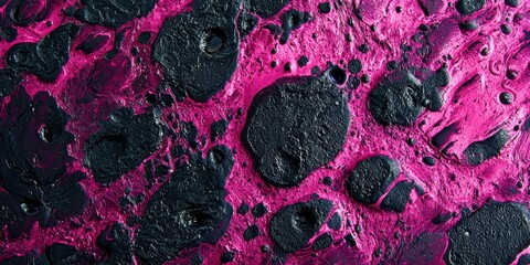 Poster - Black and pink background with a lot of dots