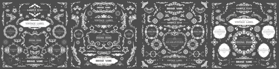 Wall Mural - set of vintage decorations flourishes elements. vector