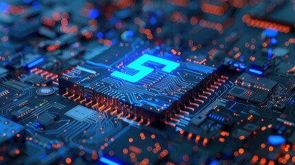 Poster - AI artificial intelligence digital network computer technology 3D illustration