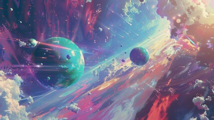 Poster - ai generated illustrations of science fiction in space