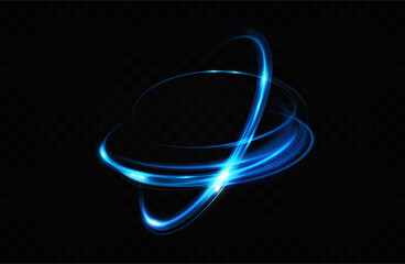 Poster - Motion of circular neon blue light.Portal light effect.Blue glowing Twirl. 
Bright glowing frame
