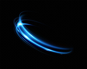 Poster - Motion of circular neon blue light.Portal light effect.Blue glowing Twirl. 
Bright glowing frame