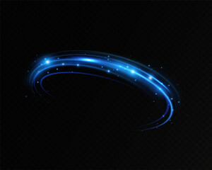 Aufkleber - Motion of circular neon blue light.Portal light effect.Blue glowing Twirl. 
Bright glowing frame