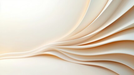 Poster - Simple Background, Soft, flowing layers of textured paper in warm, neutral tones.