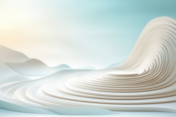 Poster - Simple Background, Abstract layered landscape with gentle curves and soft colors.