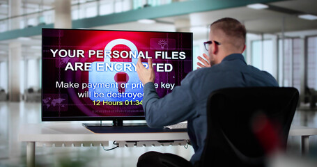 Aufkleber - Ransomware Extortion Attack. Hacked Laptop Password