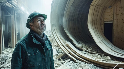 Aufkleber - a 40 year old man working in a modern minerals mine.