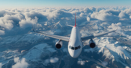 Poster - Airplane flying over Europe.