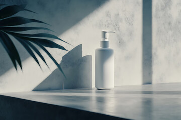 Wall Mural - Modern White Bottle Mockup on Concrete Surface