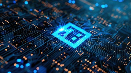 Poster - Artificial intelligence (AI), machine learning and modern computer technologies concepts. Business, Technology, Internet and network concept
