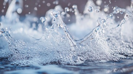 Aufkleber - Crown-shaped water splashing, creating bubbles and droplets