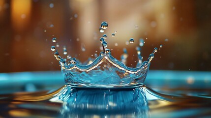 Poster - Crown shaped water splash creating a stunning visual effect