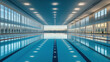 © smth.design - Modern indoor swimming pool with reflective surface in large architectural space