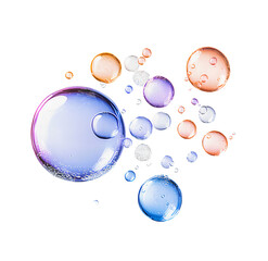 Wall Mural - pastel color bubbles floating on white background