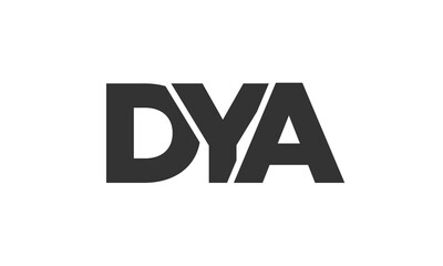 Poster - DYA logo design template with strong and modern bold text. Initial based vector logotype featuring simple and minimal typography. Trendy company identity.