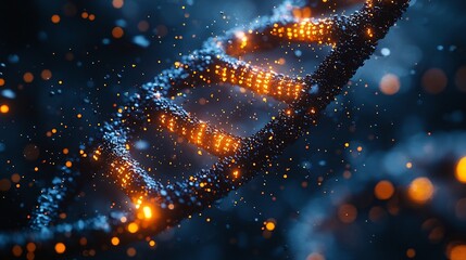 Poster - glowing dna strand symbolizing limitless digital data storage capacity