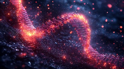 Poster - Glowing DNA Strand Symbolizing Limitless Digital Data Storage Capacity