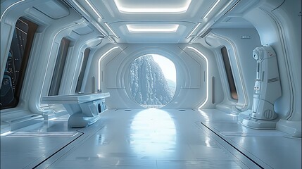 Leinwandbilder - 3d sci fi room.