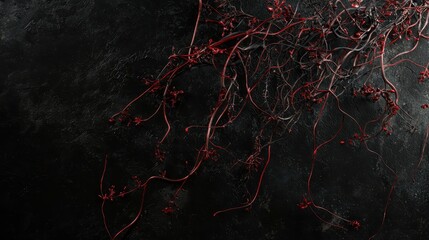 Poster - Dark and Moody Composition Featuring Delicate Tendrils and Artistic Textures in Gigapixel Quality