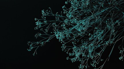 Poster - Dark and Moody Composition Featuring Delicate Tendrils Against a Black Background