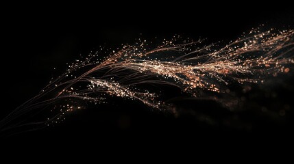 Poster - Dark and Moody Composition Featuring Delicate Tendrils of Light Against a Black Background