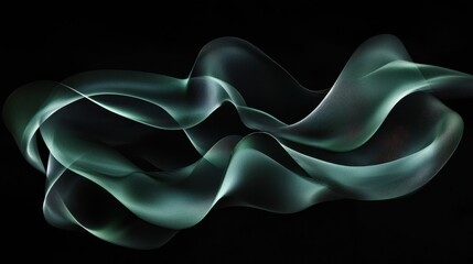 Poster - Elegant Dark and Moody Abstract Composition Featuring Delicate Flowing Tendrils in Motion
