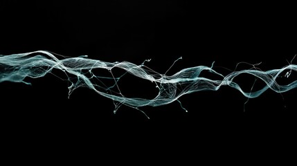 Poster - Delicate Tendrils in Dark Moody Composition with Swirling Ethereal Lines and Soft Light Effects