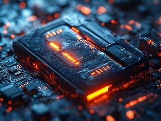Poster - Futuristic Digital Wallet and Collapsing Cryptocurrencies Symbolizing Economic Crisis