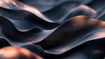 Poster - Dynamic Organic Patterns in Dark Grainy Background with Elegant Flowing Textures