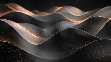 Poster - Elegant Dark Dynamic Wave Background with a Grainy Texture and Subtle Light Reflections
