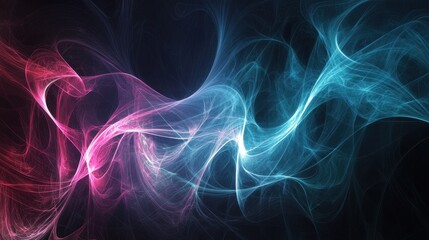 Poster - Elegant Dynamic Swirls in Dark Grainy Background with Soft Color Transitions and Light Effects