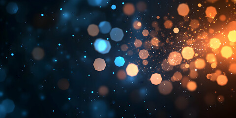 Poster - Abstract background with glowing hexagons