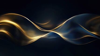 Poster - Elegant Dynamic Waves in Dark Grainy Background with Glowing Light Effects