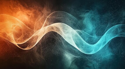 Poster - Elegant Dynamic Background with Grainy Texture in Dark Color Tones Featuring Flowing Wavy Effects