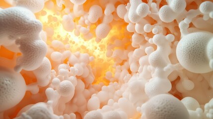 Poster - Insulation Foam Spray Concept, Expanding Foam Spray for Sealing Tight Crevices with Glow Effect in Abstract Close-Up View