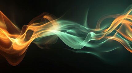 Poster - Elegant Dynamic Flowing Waves on Dark Grainy Background in Gigapixel Quality