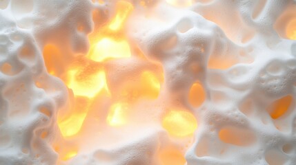 Poster - Insulation Foam Spray Concept, Macro Photography of Insulating Foam Spray with Textured Forming Layers for Industrial Applications