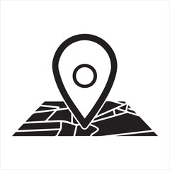 Location icon silhouette vector design.