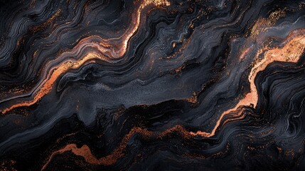 Poster - Sleek Moody Design Featuring Textured Black Background with Golden Accents and Intricate Patterns