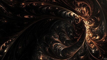 Poster - Surreal Ethereal Black Background with Wisps of Light and Intricate Patterns for Creative Use