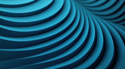 Poster - Voice Sound Projection Concept, Close-Up of Sound Waves Projected in High Detail with Fluid Blue Patterns and Smooth Curves