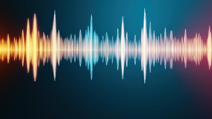 Poster - Voice Sound Projection Concept, Close Up of Sound Waves Projected in High Detail with Vibrant Colors and Dynamic Patterns