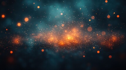 Poster - Bright particles swirl in a dark atmosphere, creating a mesmerizing display of colors and lights