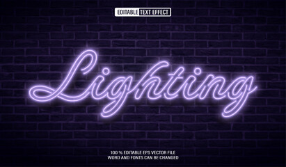 Poster - Editable 3d text style effect - Glow Neon Lighting text effect