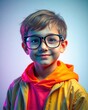 © Jeffrey - Closeup studio portrait of young boy cute kid with eyeglass