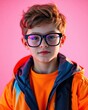 © Jeffrey - Closeup studio portrait of young boy cute kid with eyeglass
