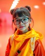 © Jeffrey - Portrait of cute little girl model with eyeglass