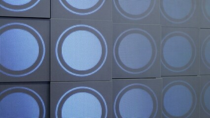 Poster - Modern Blue Digital Circles Background Design Featuring Dynamic and Creative Elements in Art. Media